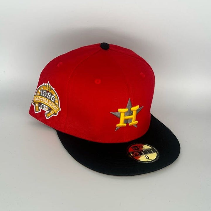 Red Black Houston Astros 1986 ASG Side Patch New Era MLB 59Fifty Fitted Hat
