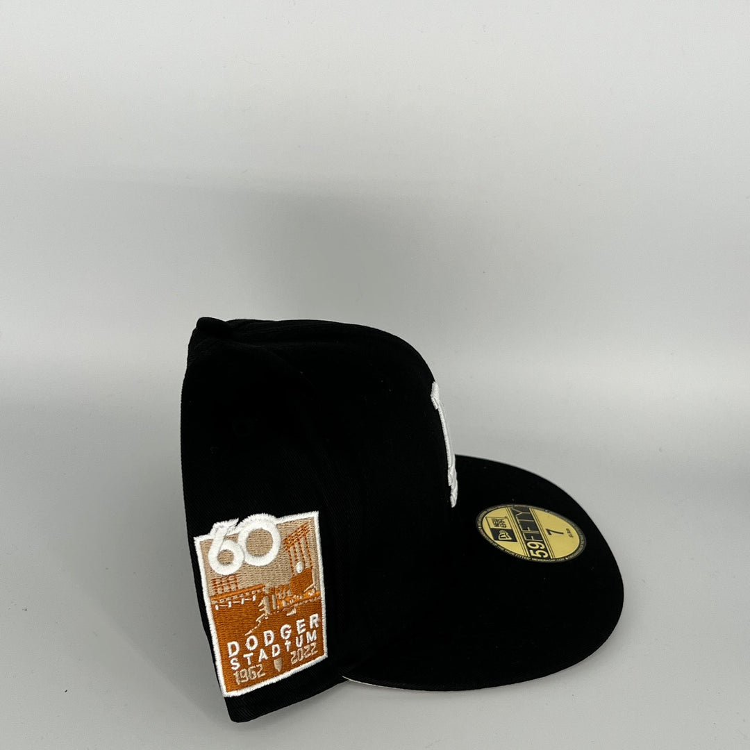 Black Los Angeles Dodgers 60th Anniversary Dodger Stadium Side Patch New Era MLB 59Fifty Fitted Hat