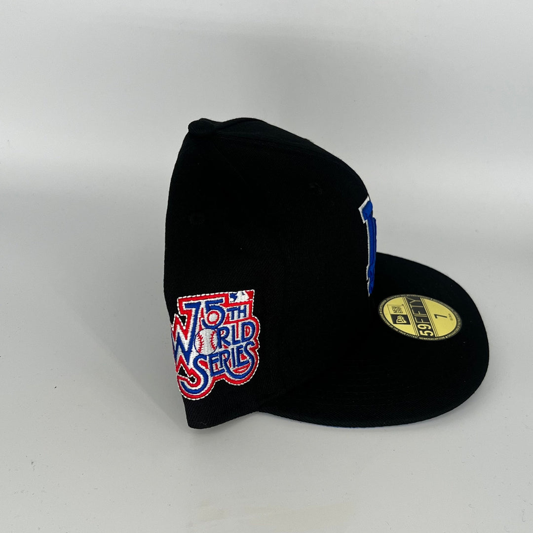 Black Los Angeles Dodgers 75th World Series Side Patch New Era MLB 59Fifty Fitted Hat