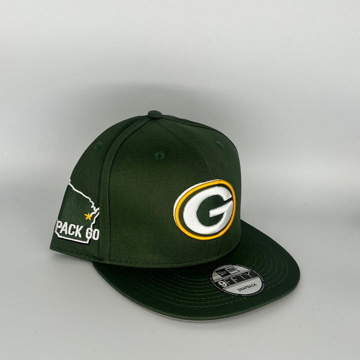 Green Green Bay Packers GO PACK GO Side Patch New Era MLB 9Fifty Snapback Hat