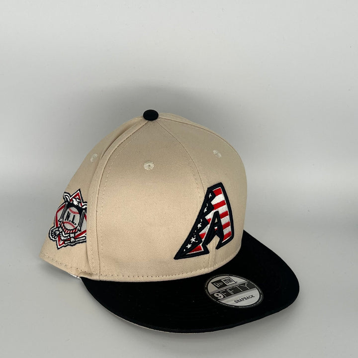 Khaki Black Arizona Diamondbacks N.L. Side Patch New Era MLB 9Fifty Snapback Hat