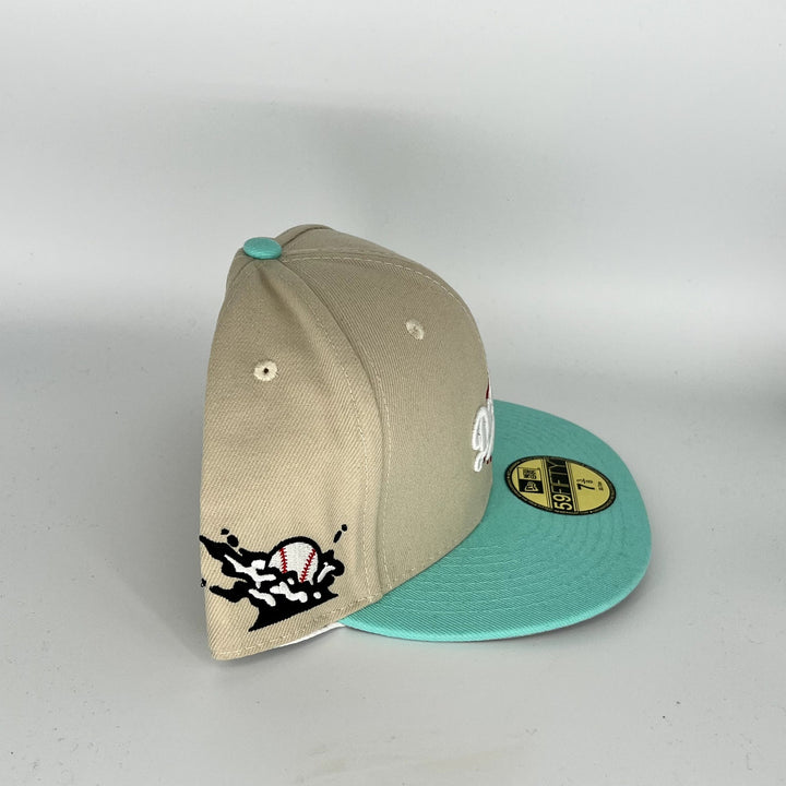 Cream Green  Los Angeles Dodgers New Era MLB 59Fifty Fitted Hat