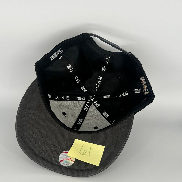 Black Chicago Bulls Checkered Racing Flags Side Patch New Era NBA 9Fifty Snapback Hat