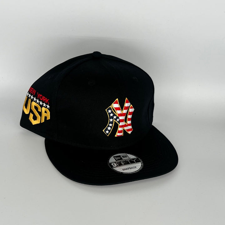 Black New York Yankees USA Side Patch New Era MLB 9Fifty Snapback Hat