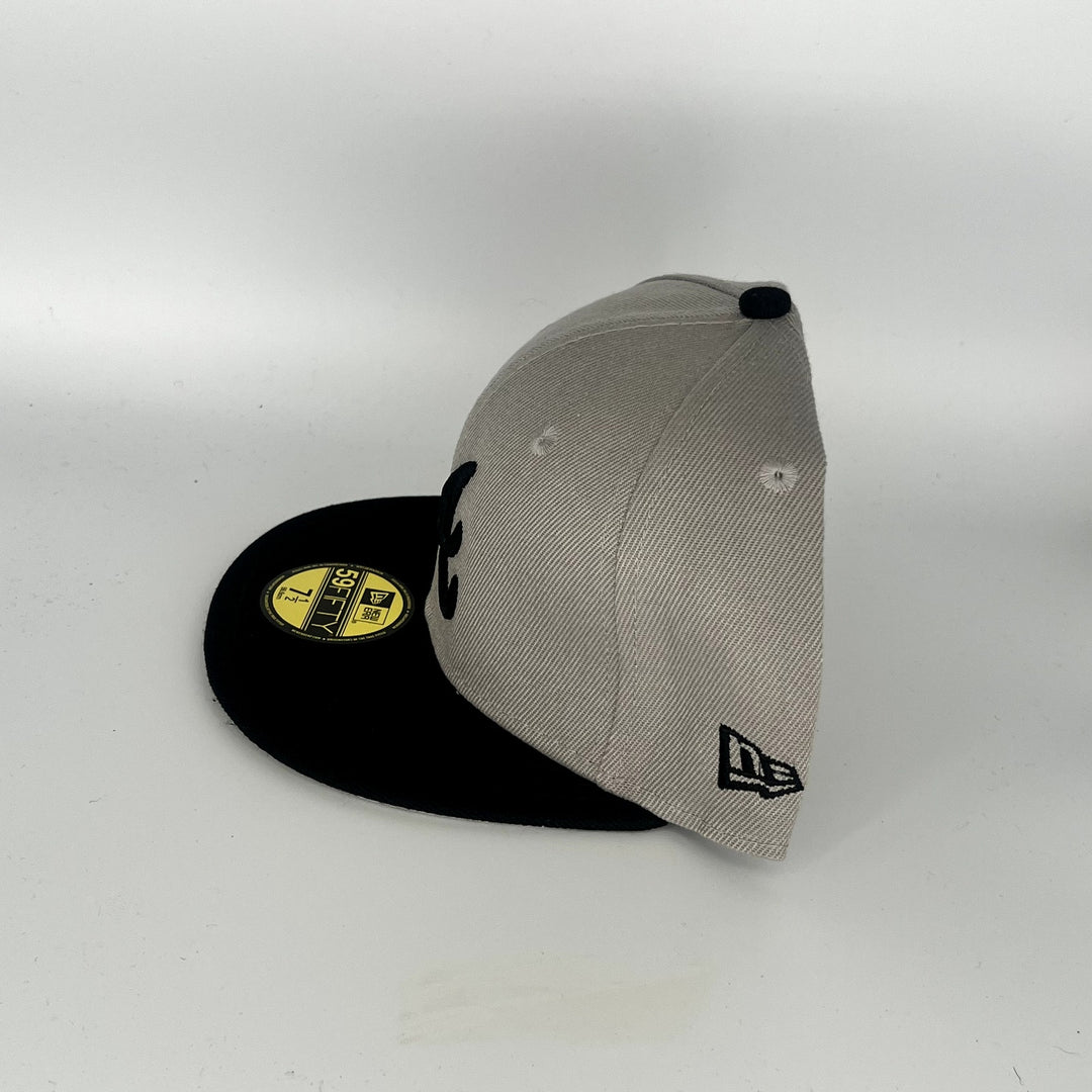 Gray Black Atlanta Braves New Era MLB 59Fifty Fitted Hat