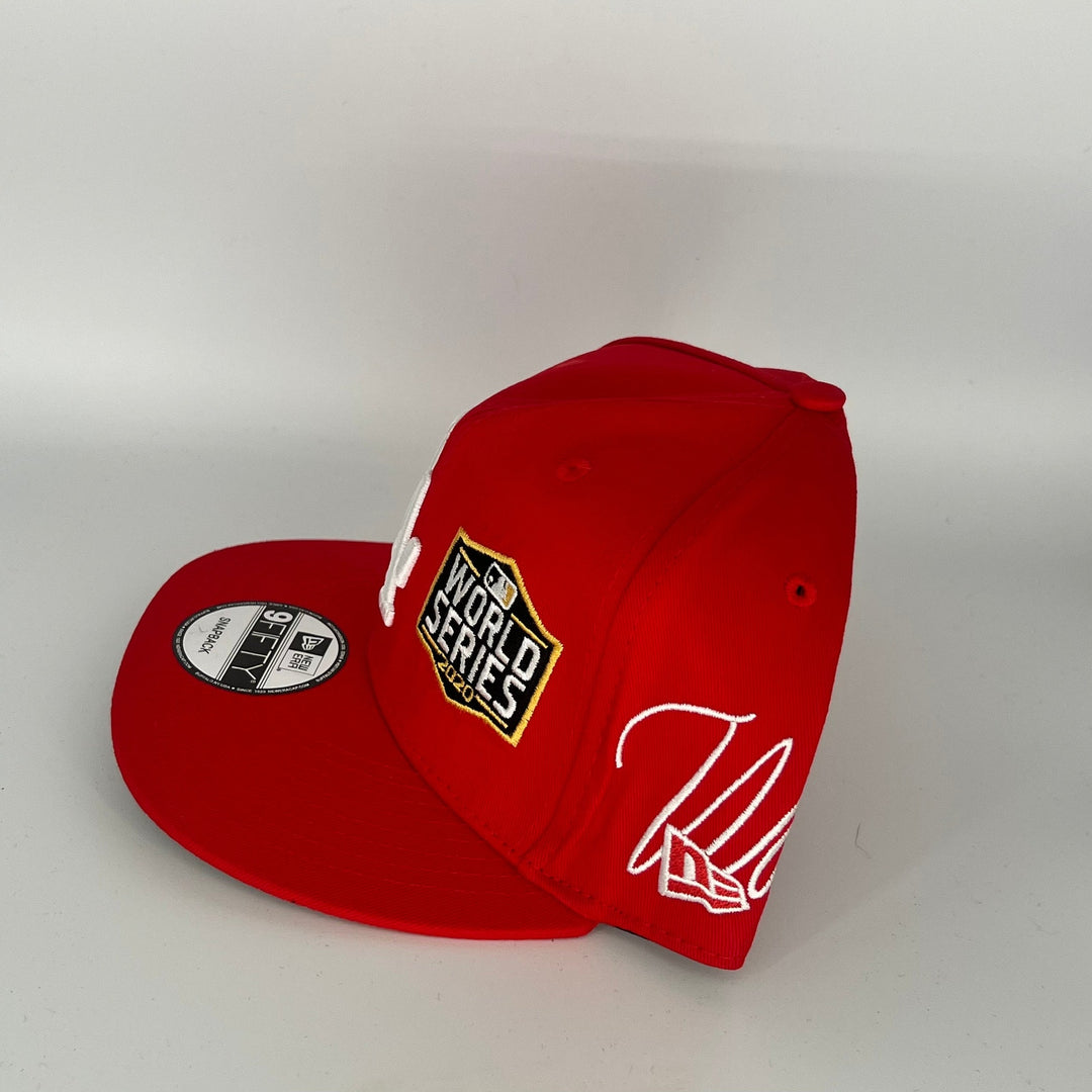 Red Los Angeles Dodgers 2020 World Series Champions Side Patch New Era MLB 9Fifty Snapback Hat