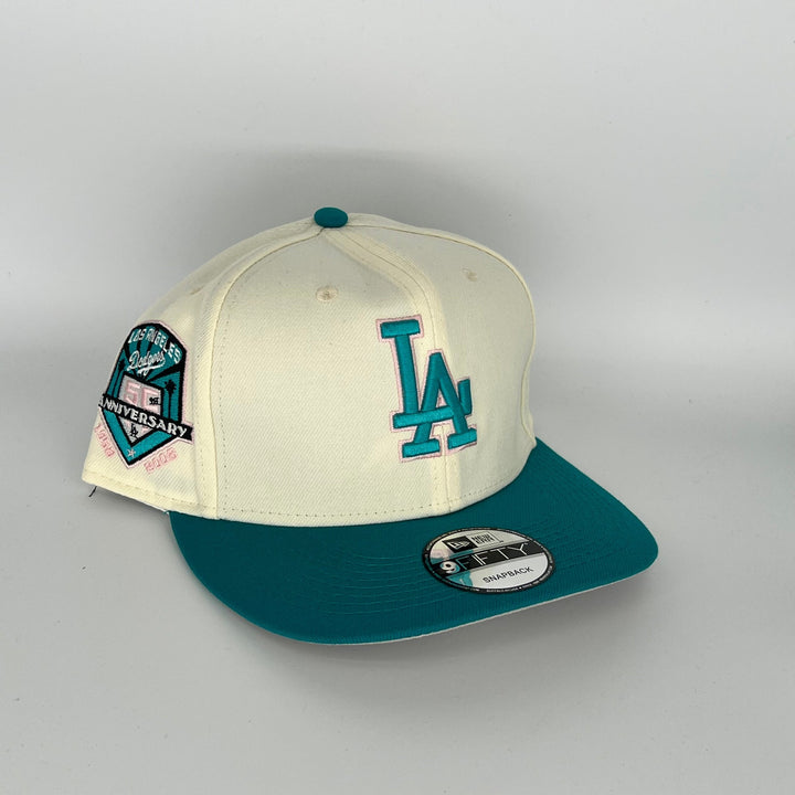 White Blue Los Angeles Dodgers 50TH Anniversary Side Patch New Era MLB 9Fifty Snapback Hat