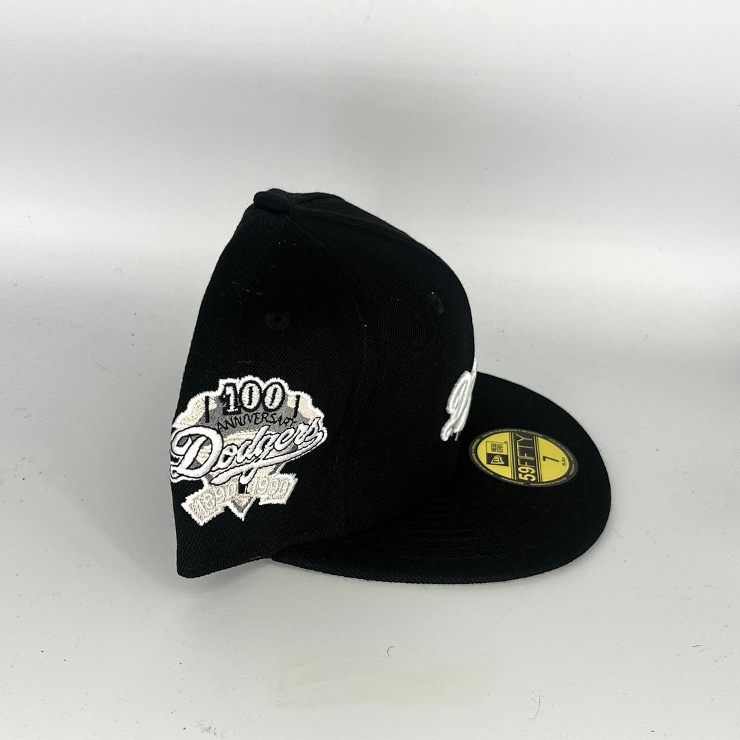Black Los Angeles Dodgers 100TH Anniversary New Era MLB 59Fifty Fitted Hat