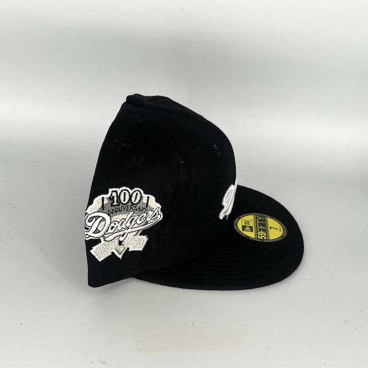 Black Los Angeles Dodgers 100TH Anniversary New Era MLB 59Fifty Fitted Hat