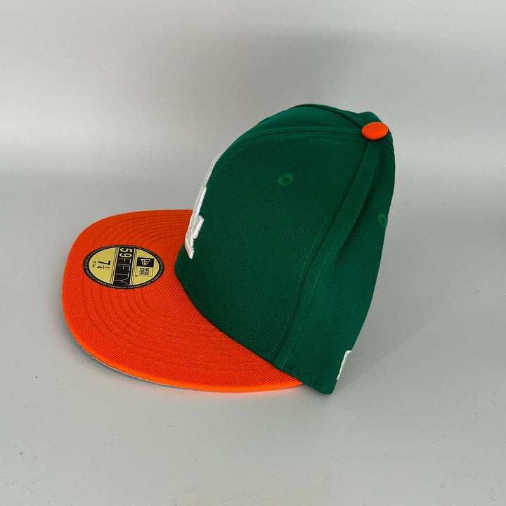 Green Orange Los Angeles Dodgers  2023 Undefeated West Coast Side Patch New Era MLB 59Fifty Fitted Hat