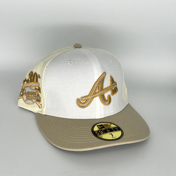 White Brown Atlanta Braves 30th Season In Atlanta SP New Era MLB 59Fifty Fitted Hat