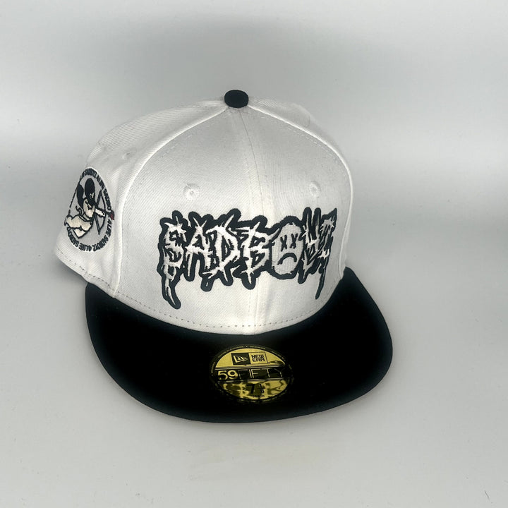 White Black sad Boyz New Era 59Fifty Fitted Hat