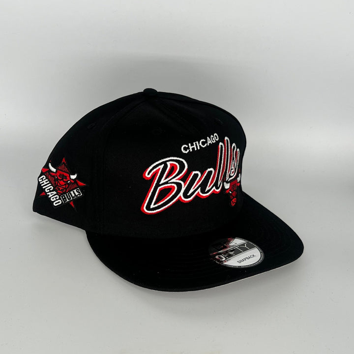 Black Chicago Bulls Logo Side Patch New Era NBA 9Fifty Snapback Hat