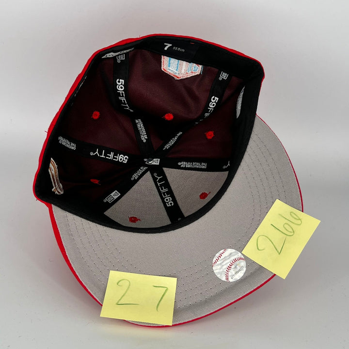 Red Los Angeles Dodgers Logo Side Patch New Era MLB 59Fifty Fitted Hat