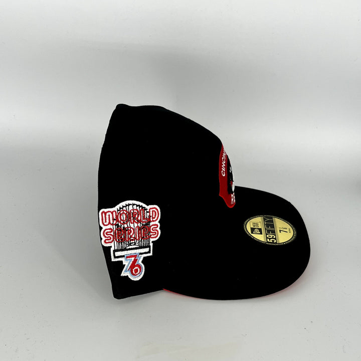 Black Cincinnati Reds World Series Side Patch New Era MLB 59Fifty Fitted Hat
