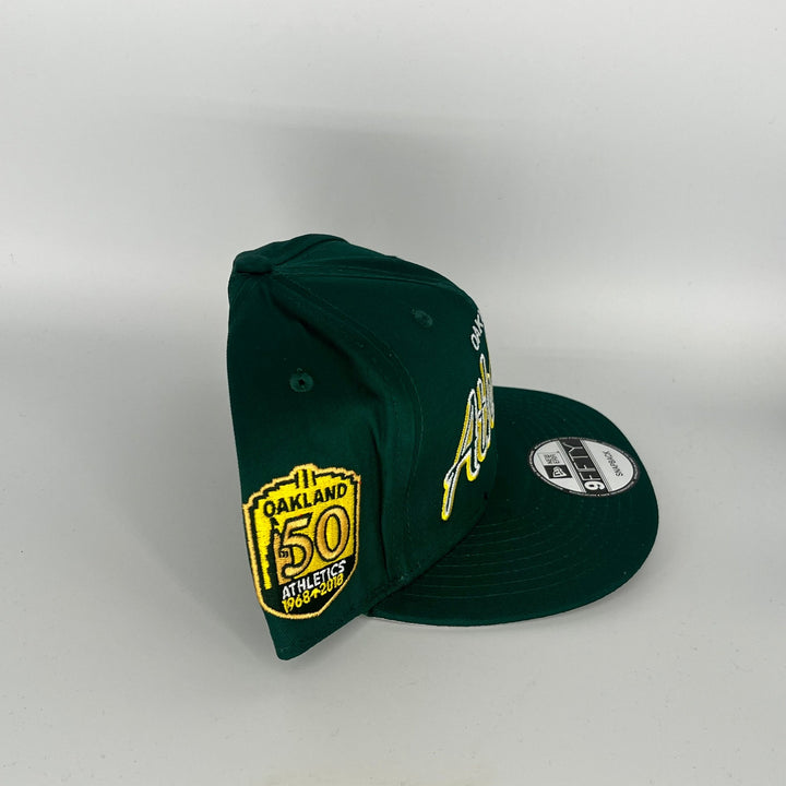 Green Athletics 50 Year Oakland Athletics Side Patch New Era MLB 9Fifty Snapback Hat
