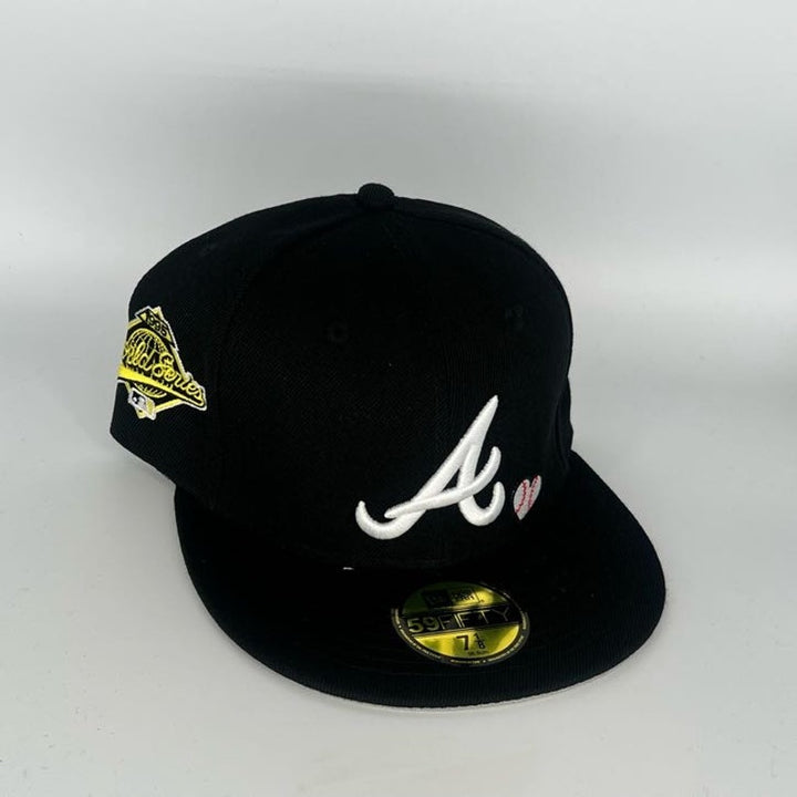Black Atlanta Braves New Era MLB 59Fifty Fitted Hat