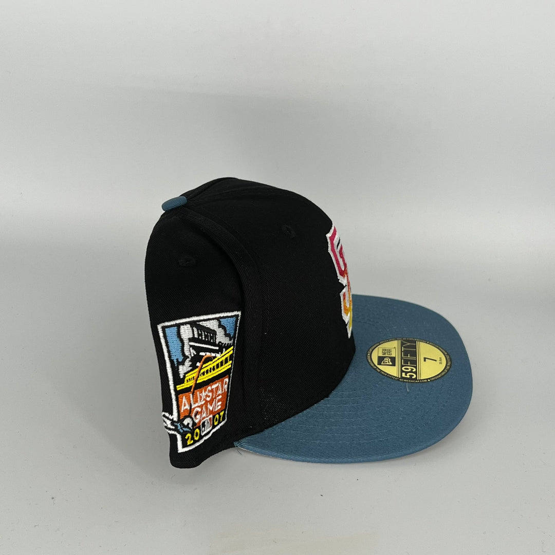Black Blue San Francisco Giants 2007 All Star Game Side Patch New Era MLB 59Fifty Fitted Hat