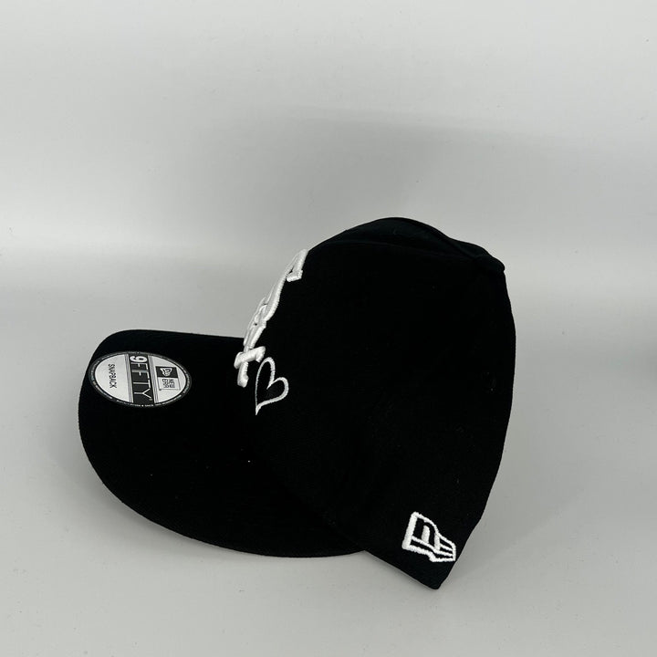 Black Chicago White Sox With Black  Love Symbol New Era MLB 9Fifty Snapback Hat