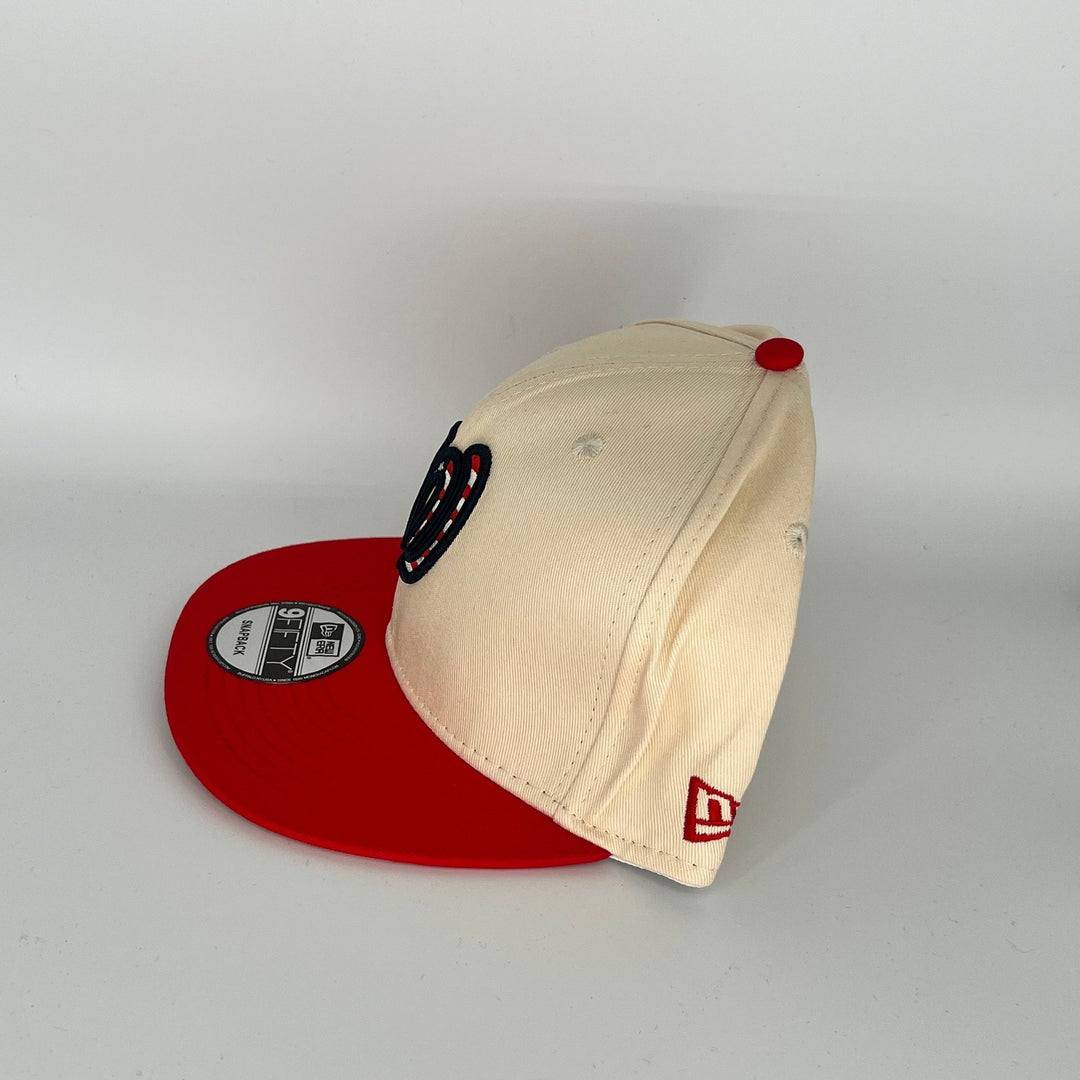 Khaki Red Washington Nationals N.L. Side Patch New Era MLB 9Fifty Snapback Hat