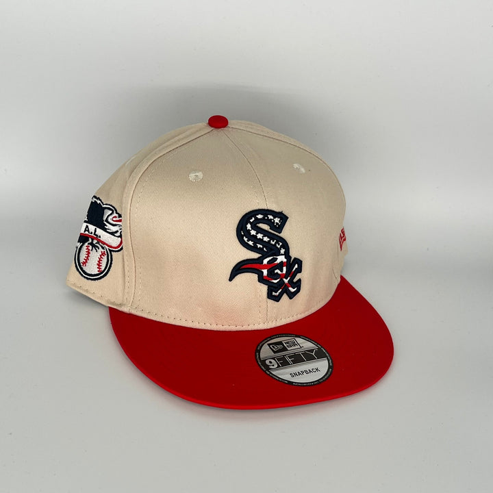 Khaki Red Chicago White Sox A.L Side Patch New Era MLB 9Fifty Snapback Hat