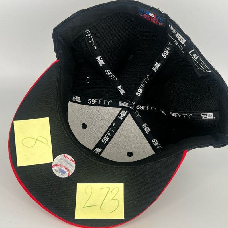 Black Red Cincinnati Reds  New Era NBA 59Fifty Fitted Hat