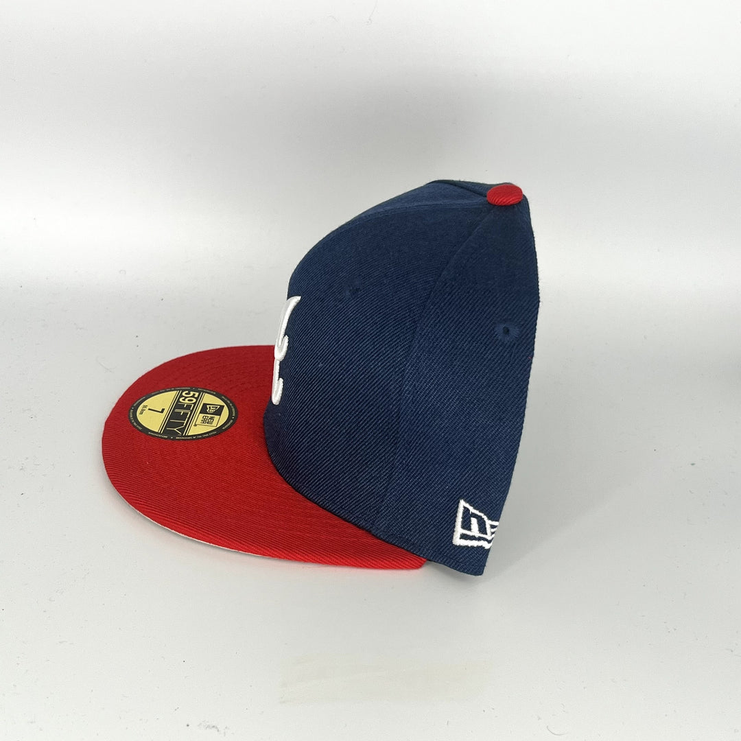 Navy Blue Red Atlanta Braves New Era MLB 59Fifty Fitted Hat