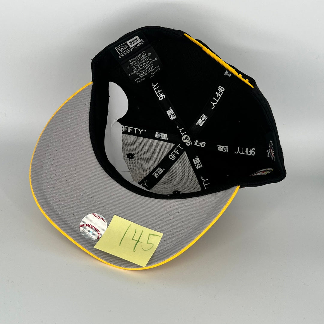 Black Yellow Los Angeles Dodgers 60th Anniversary Side Patch New Era MLB 9Fifty Snapback Hat