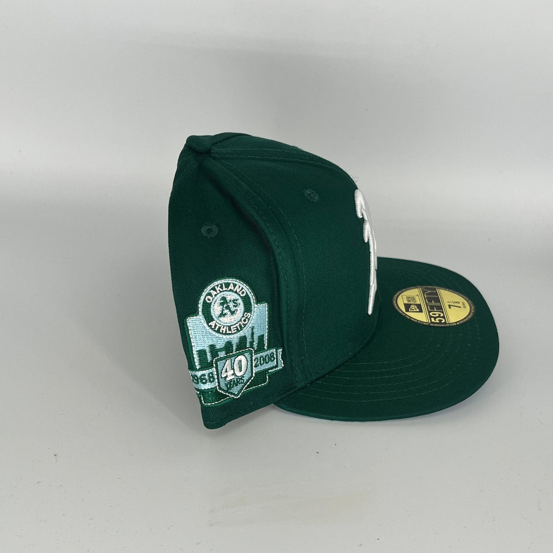 Green Oakland Athletics 40 Years Side Patch New Era MLB 59Fifty Fitted Hat