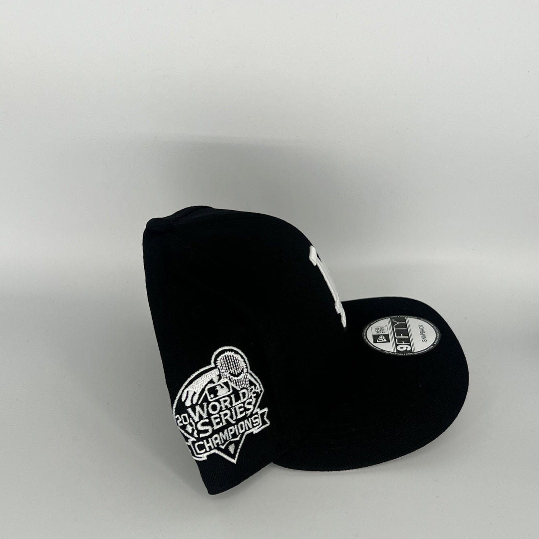 Black Los Angeles Dodgers 2024 World Series Champions Side Patch New Era MLB 9Fifty Snapback Hat