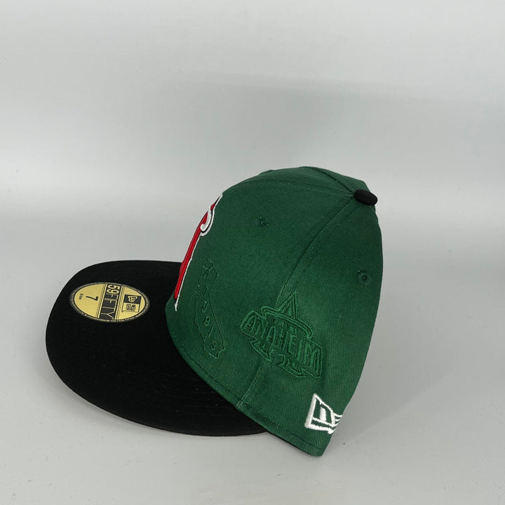 Green Black Los Angeles Angels New Era MLB 59Fifty Fitted Hat