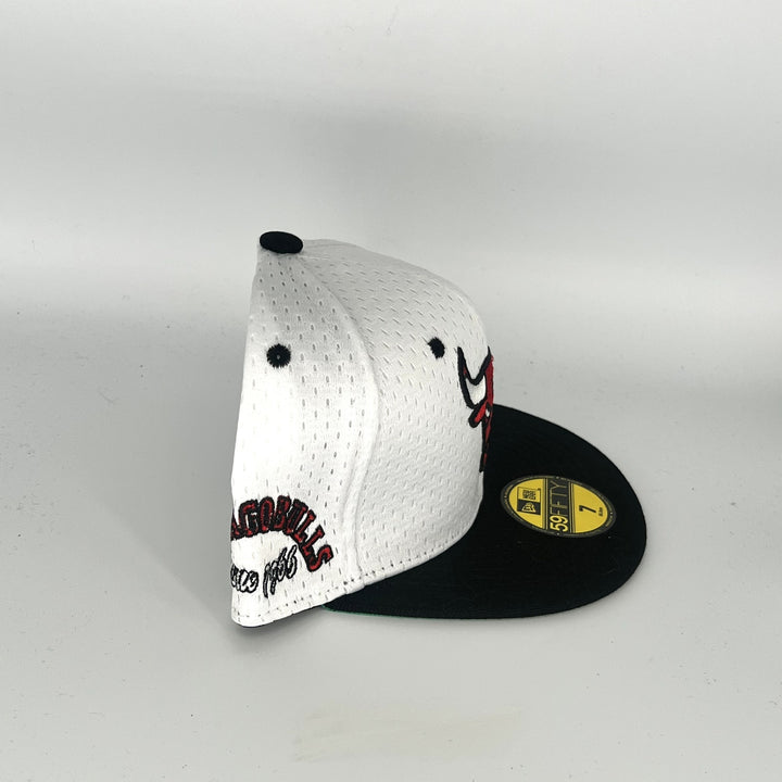 White Black Chicago Bulls New Era NBA 59Fifty Fitted Hat