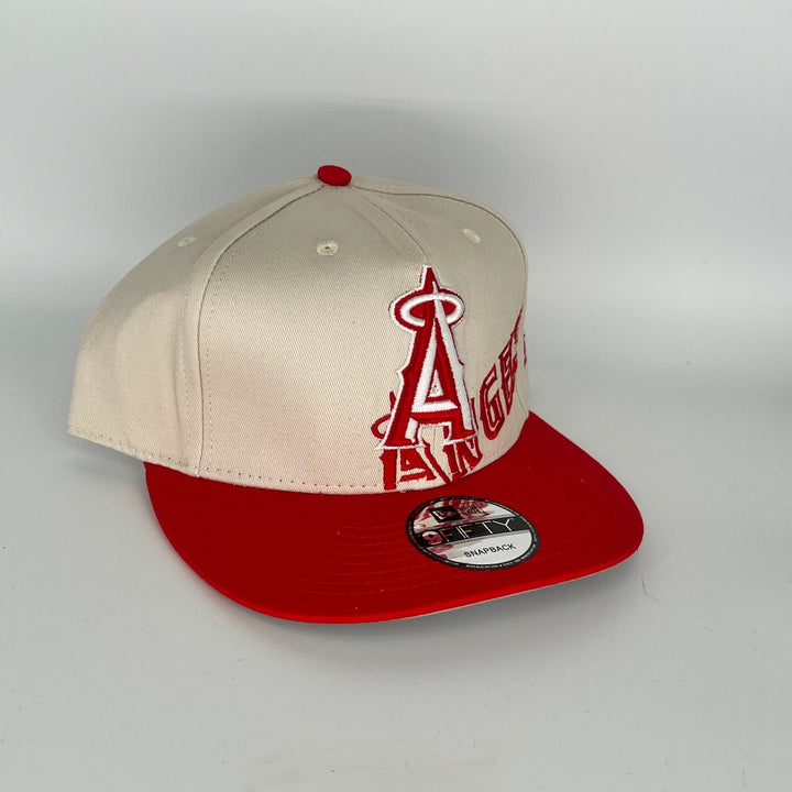 Khaki Red Los Angeles Angel New Era MLB 9Fifty Snapback Hat