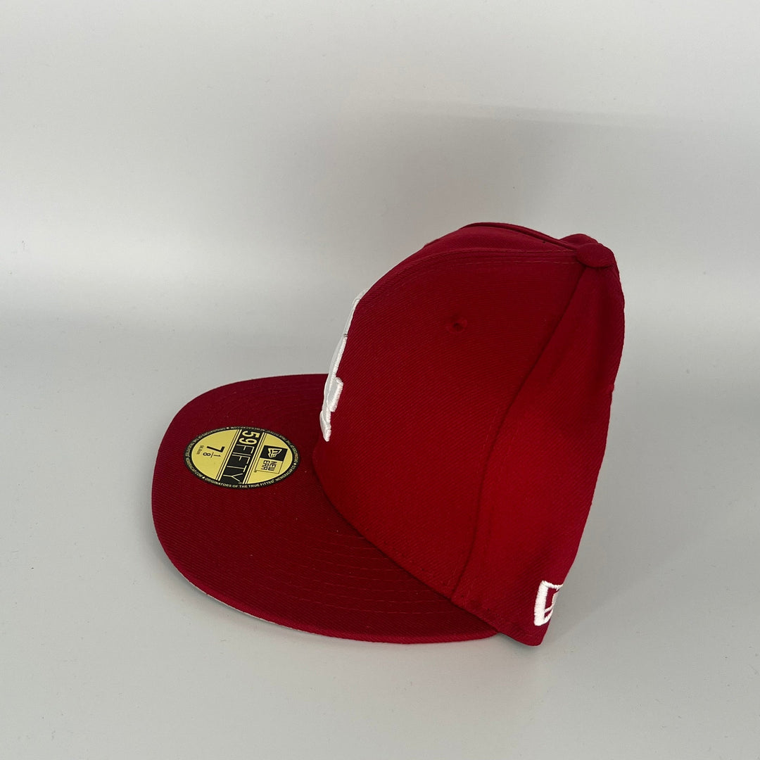 Red Los Angeles Dodgers 2024 World Series Champions Side Patch New Era MLB 59Fifty Fitted Hat