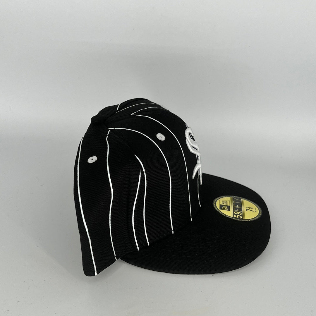 Black White Stripes Chicago White Sox New Era MLB 59Fifty Fitted Hat