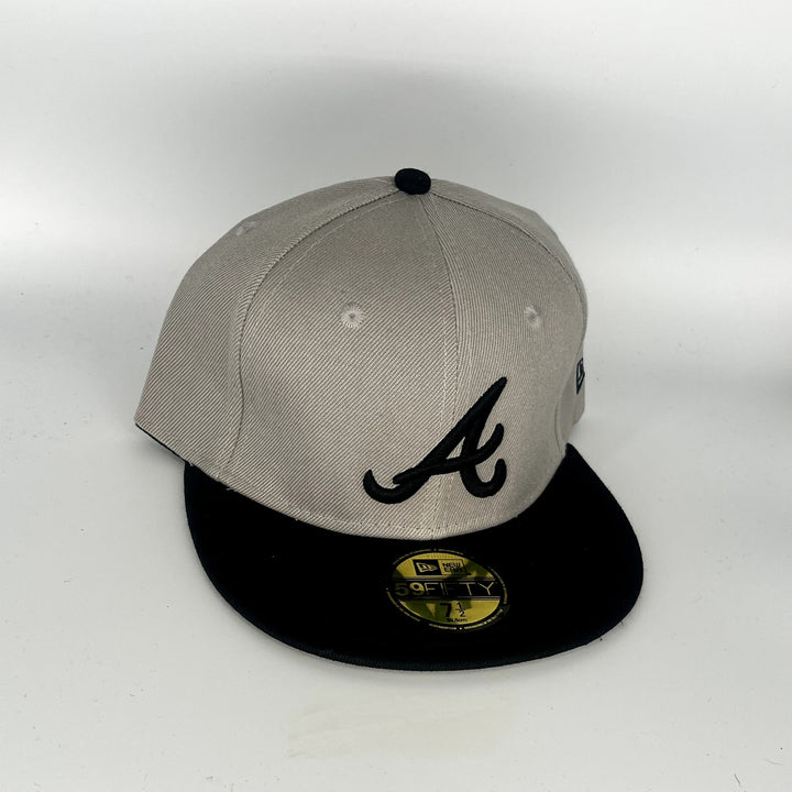 Gray Black Atlanta Braves New Era MLB 59Fifty Fitted Hat