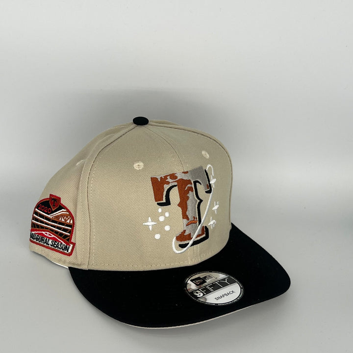 Khaki Brown Texas Rangers T 2020 Inaugural Season Side Patch New Era MLB 9Fifty Snapback Hat