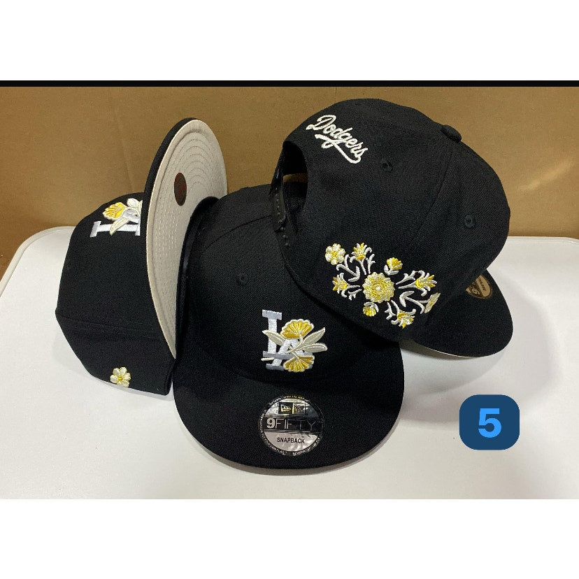 Black Los Angeles Flower SP New Era MLB 9Fifty Snapback Hat