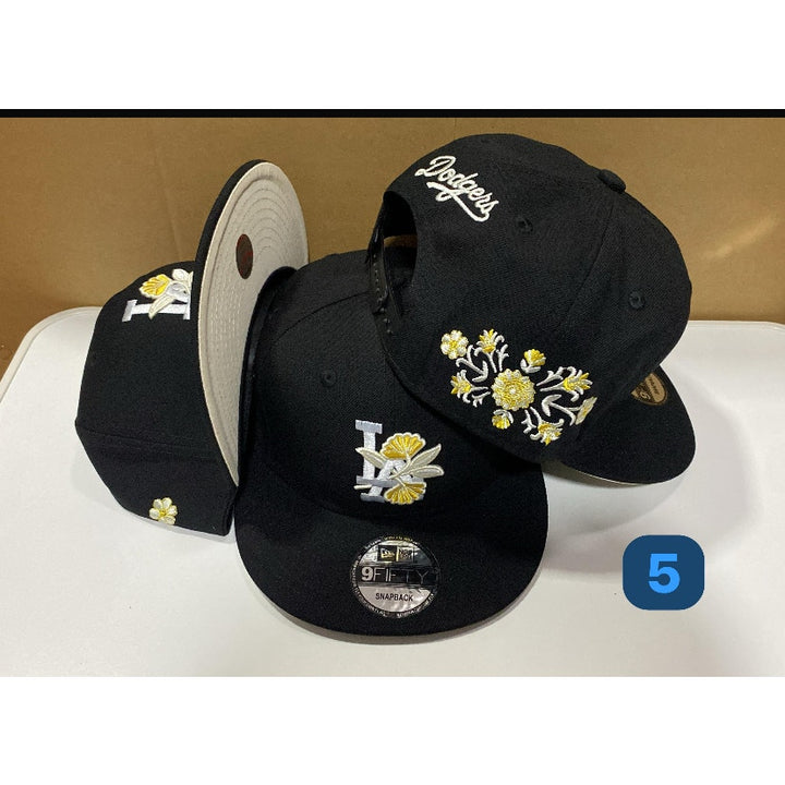 Black Los Angeles Flower SP New Era MLB 9Fifty Snapback Hat