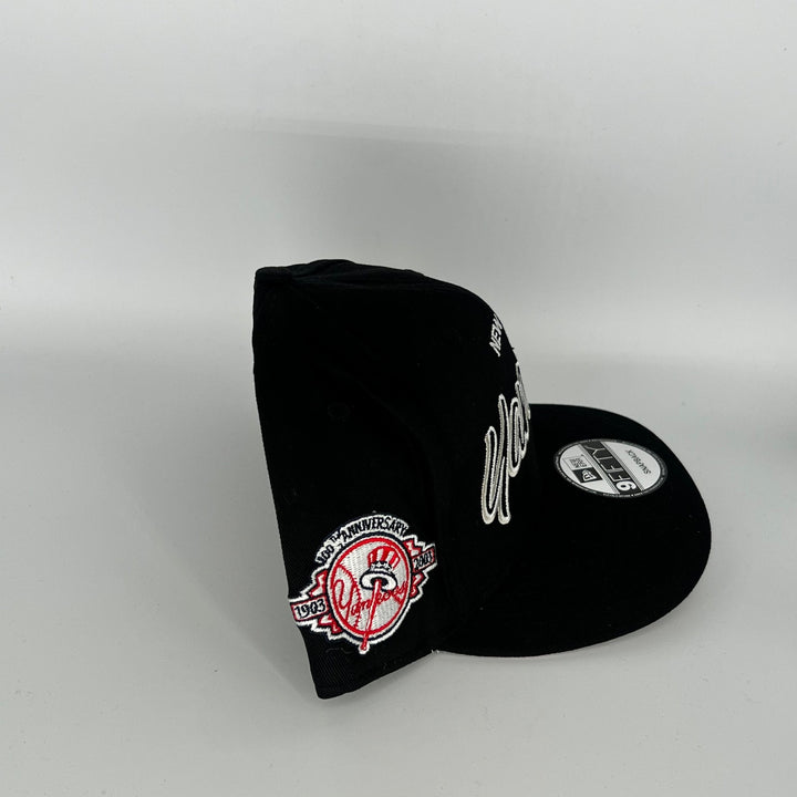 Black New York Yankees100th Anniversary Side Patch New Era MLB 9Fifty Snapback Hat