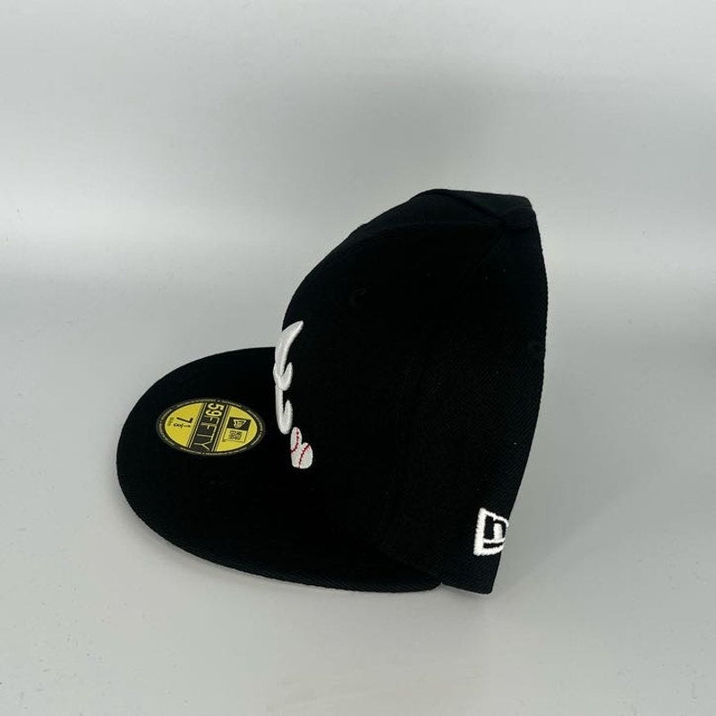 Black Atlanta Braves New Era MLB 59Fifty Fitted Hat