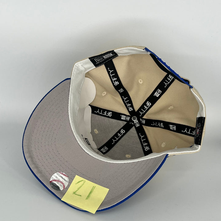 Khaki/Blue Los Angeles Dodgers LA Bleeds Blue Side Patch New Era MLB 9Fifty Snapback Hat