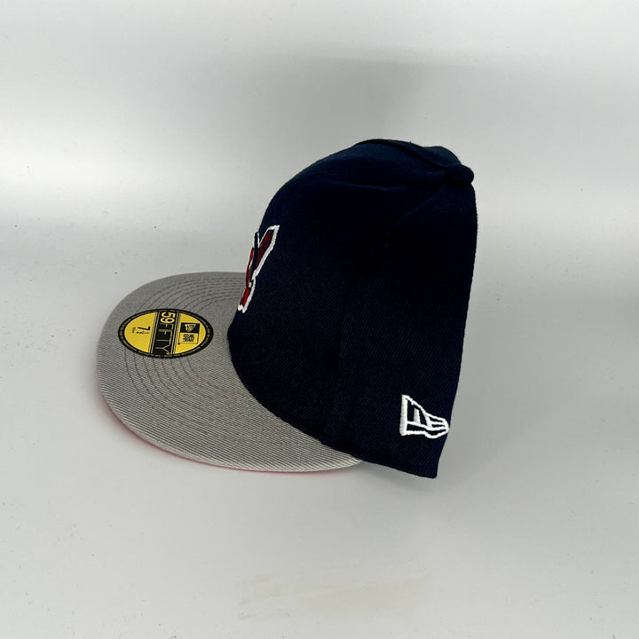 Nay Blue Gray Cleveland Indians Chief Wahoo New Era MLB 59Fifty Fitted Hat