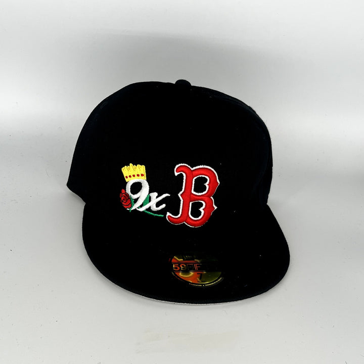 Black Boston Red Sox 9X Patch New Era MLB 59Fifty Fitted Hat