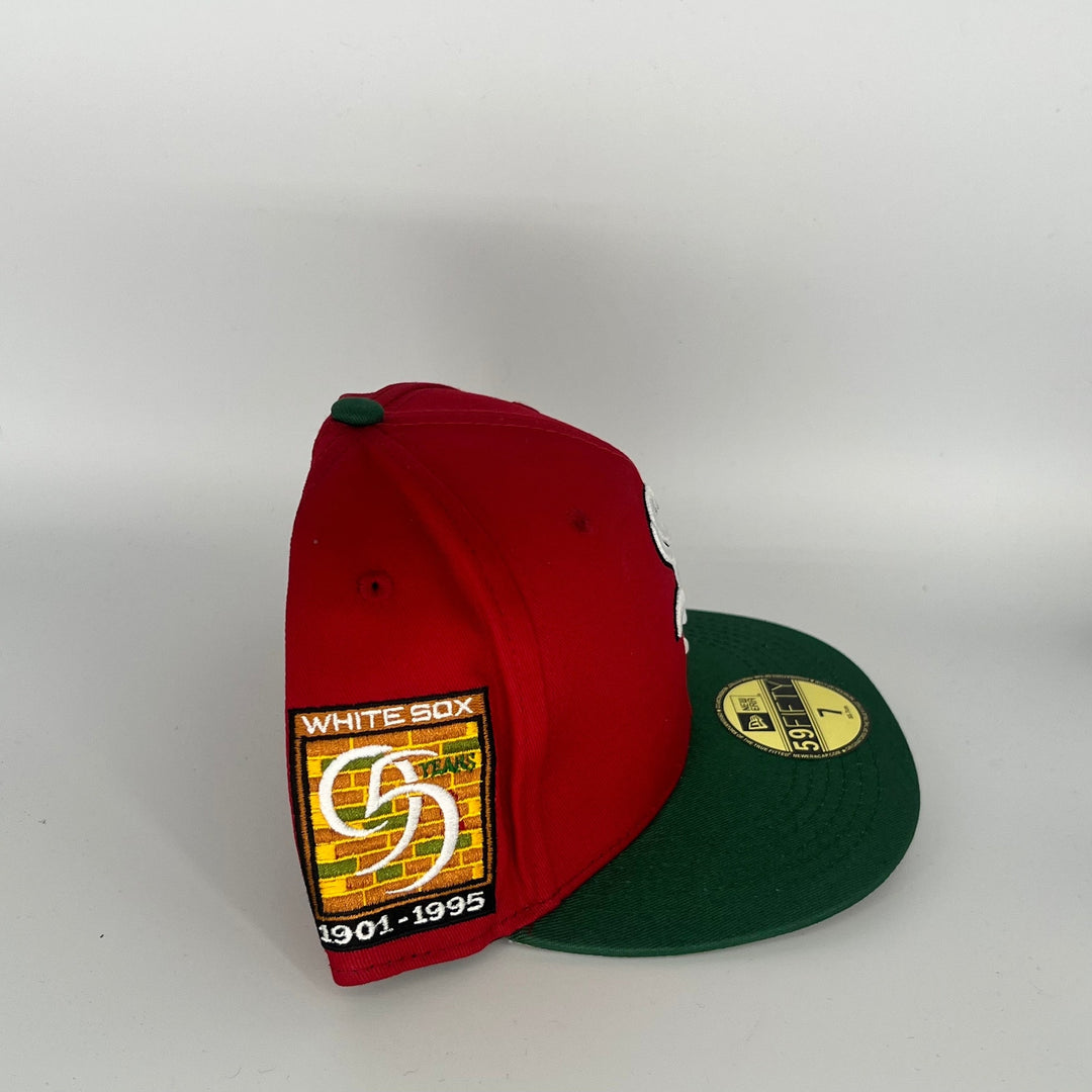 Red Green Chicago White Sox 95 Years White Sox Side Patch New Era MLB 59Fifty Fitted Hat