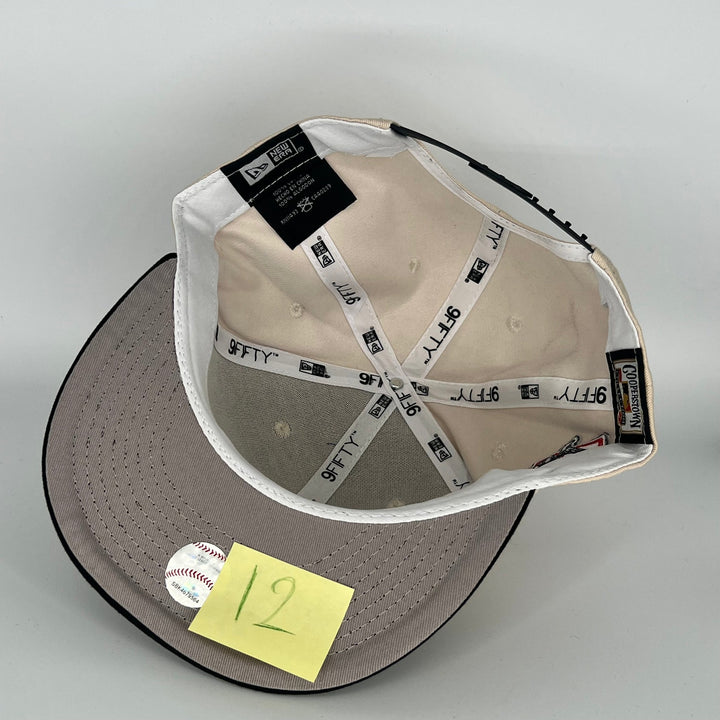 Khaki Black Atlanta Braves N.L Side Patch New Era MLB 9Fifty Snapback Hat