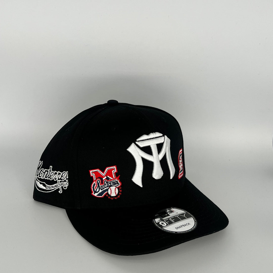 Black Sultanes de Monterrey Fantasmas Grises Side Patch MBL 9Fifty Snapback Hat
