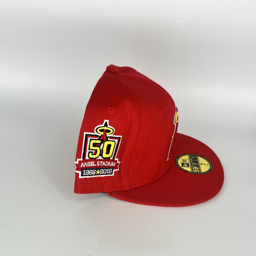Red Los Angeles Angels 50TH Anniversary SP New Era MLB 59Fifty Fitted Hat