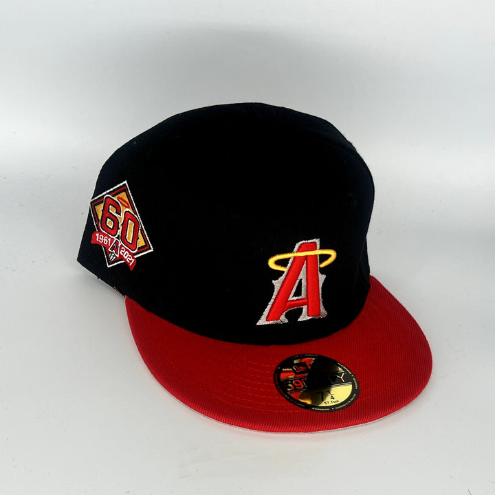 Black Red Los Angeles Angels 60TH Anniversary New Era MLB 59Fifty Fitted Hat