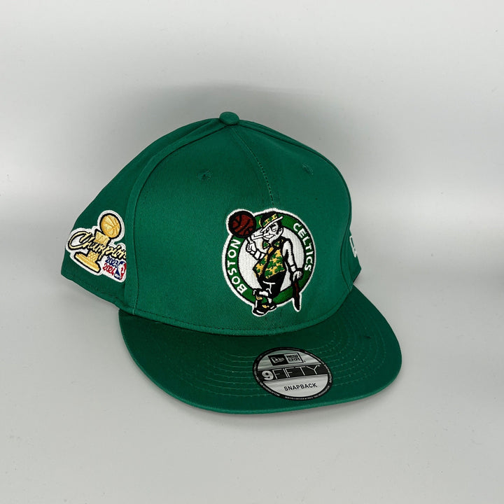 Green Boston Celtics 2024 NBA Champions Side Patch New Era NBA 9Fifty Snapback Hat